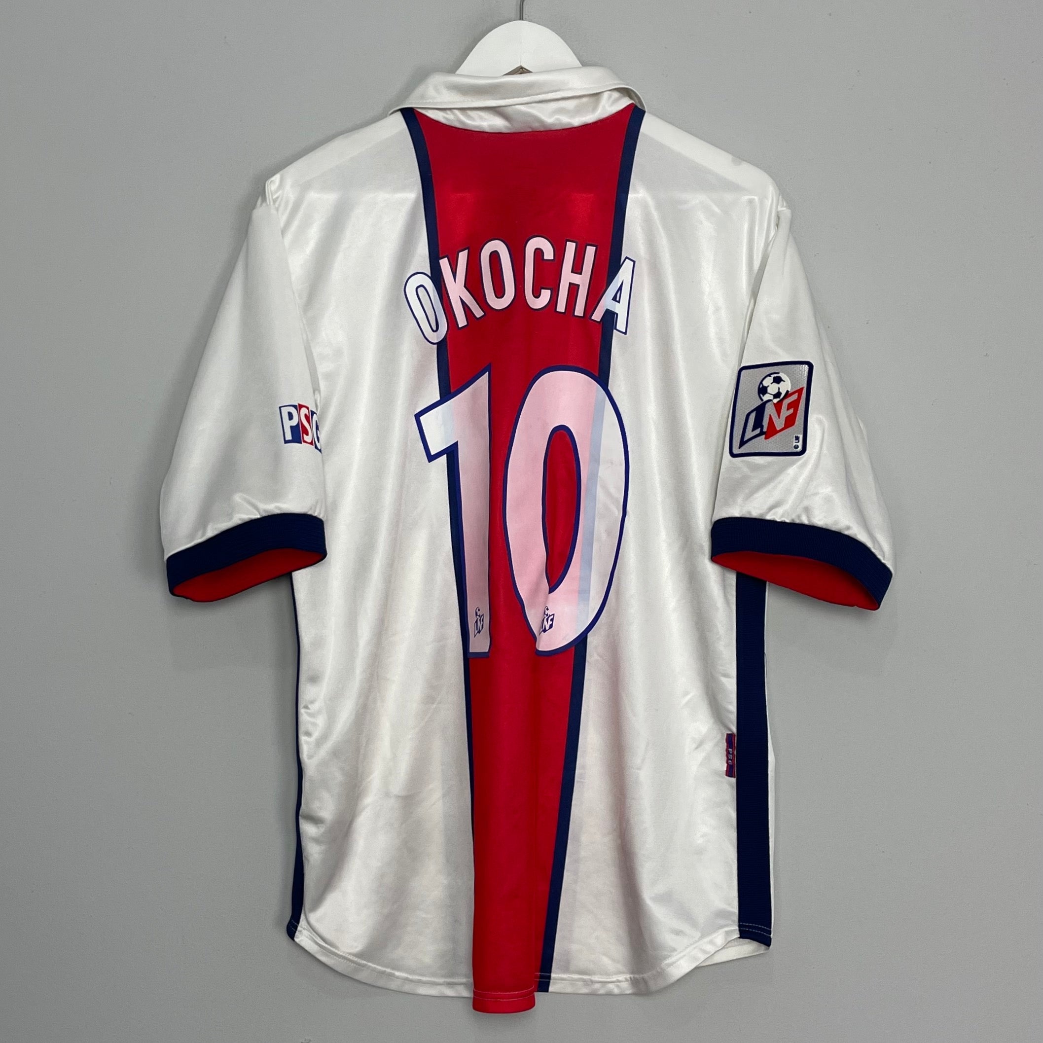Shop 1998/99 PSG OKOCHA #10 AWAY SHIRT (L) NIKE, classic football shirts, vintage football shirts & retro soccer jerseys at Cult Kits