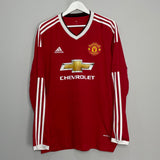 Shop 2015/16 MANCHESTER UNITED ROONEY #10 L/S HOME SHIRT (L) ADIDAS, classic football shirts, vintage football shirts & retro soccer jerseys at Cult Kits