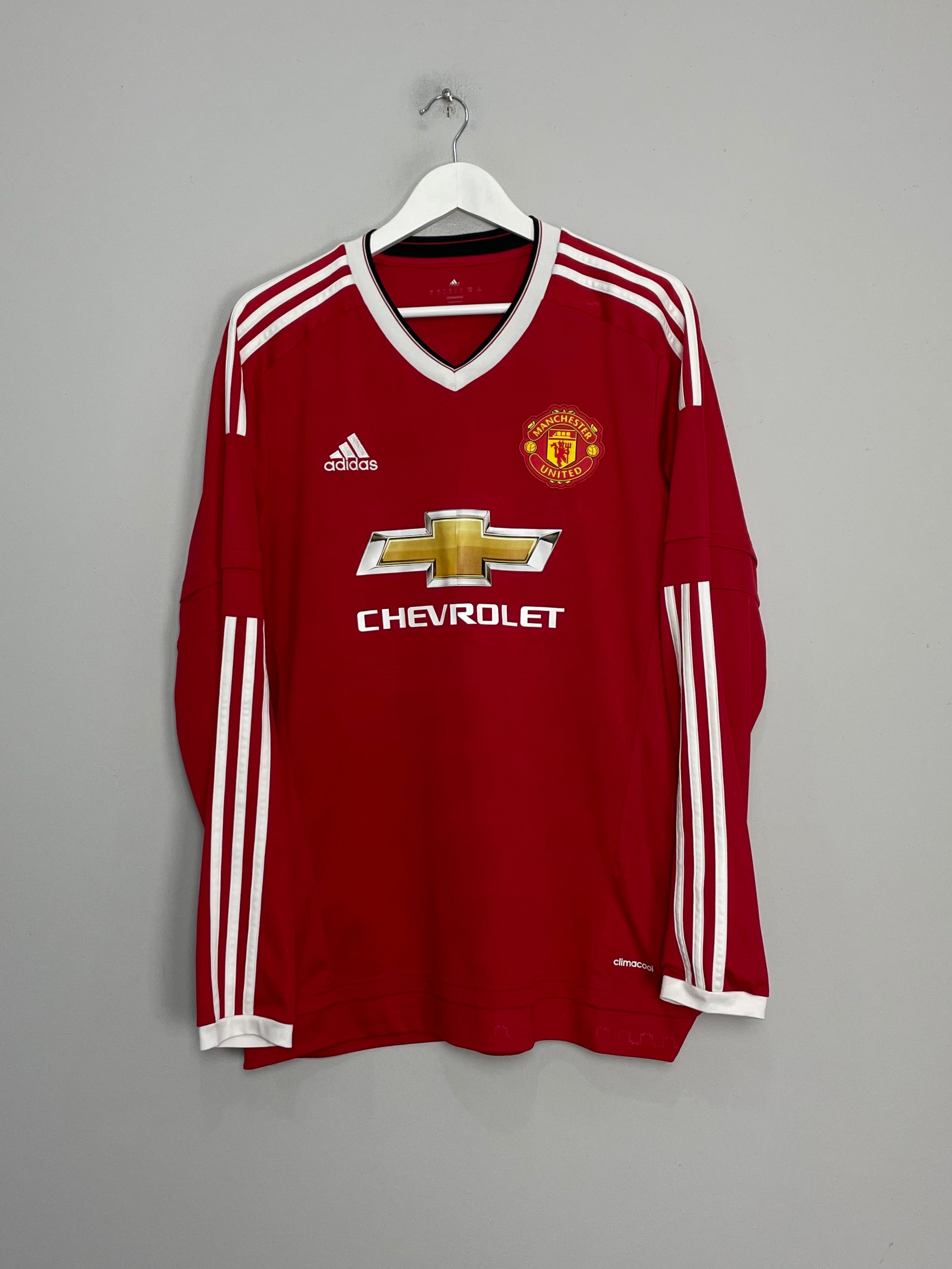 Shop 2015/16 MANCHESTER UNITED ROONEY #10 L/S HOME SHIRT (L) ADIDAS, classic football shirts, vintage football shirts & retro soccer jerseys at Cult Kits