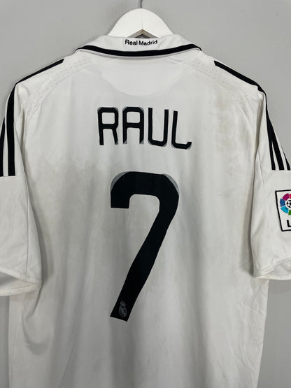 2008/09 REAL MADRID RAUL #7 HOME SHIRT (L) ADIDAS