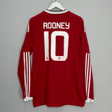 Shop 2015/16 MANCHESTER UNITED ROONEY #10 L/S HOME SHIRT (L) ADIDAS, classic football shirts, vintage football shirts & retro soccer jerseys at Cult Kits
