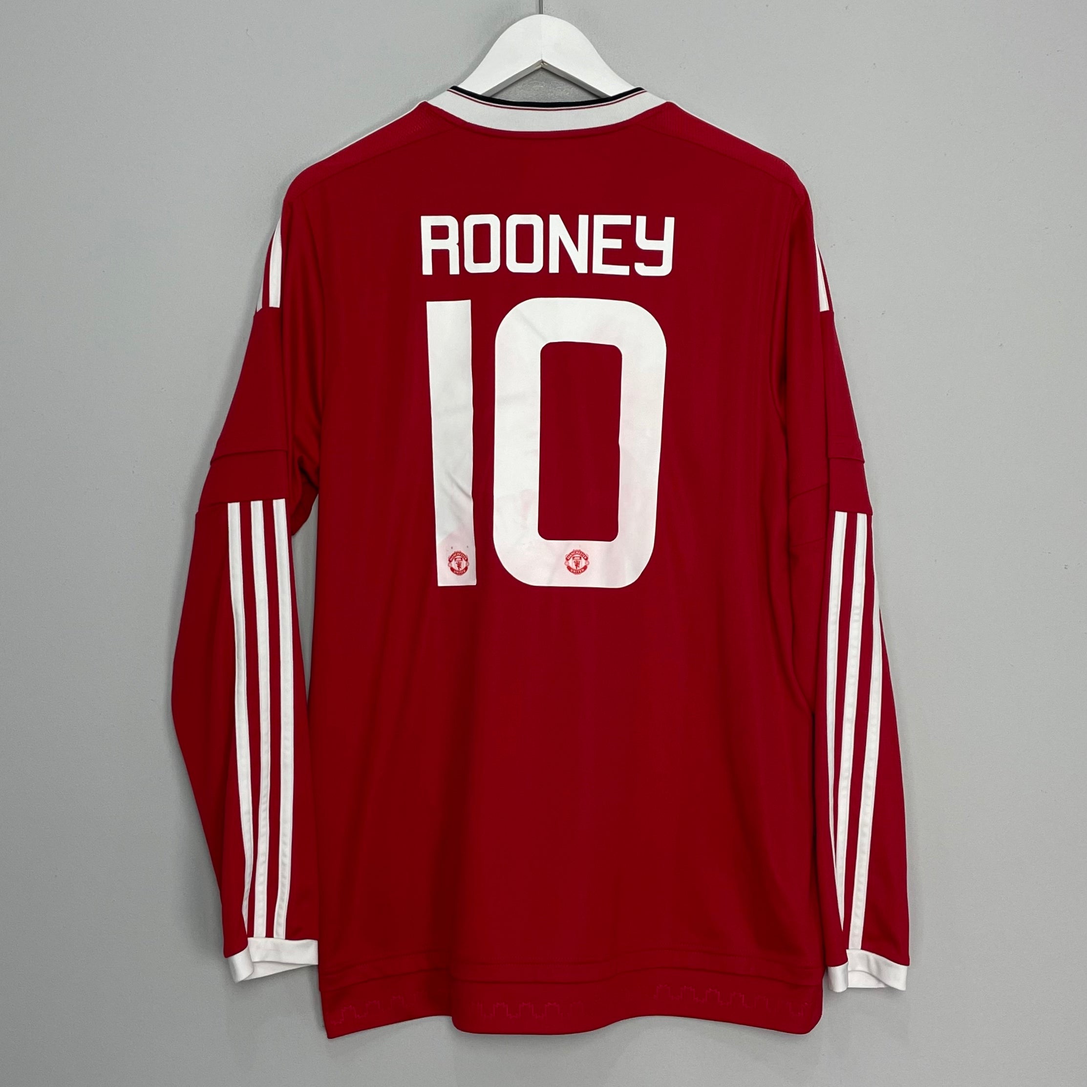 Shop 2015/16 MANCHESTER UNITED ROONEY #10 L/S HOME SHIRT (L) ADIDAS, classic football shirts, vintage football shirts & retro soccer jerseys at Cult Kits
