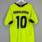 Shop 2005/06 BARCELONA RONALDINHO #10 AWAY SHIRT (XL) NIKE, classic football shirts, vintage football shirts & retro soccer jerseys at Cult Kits
