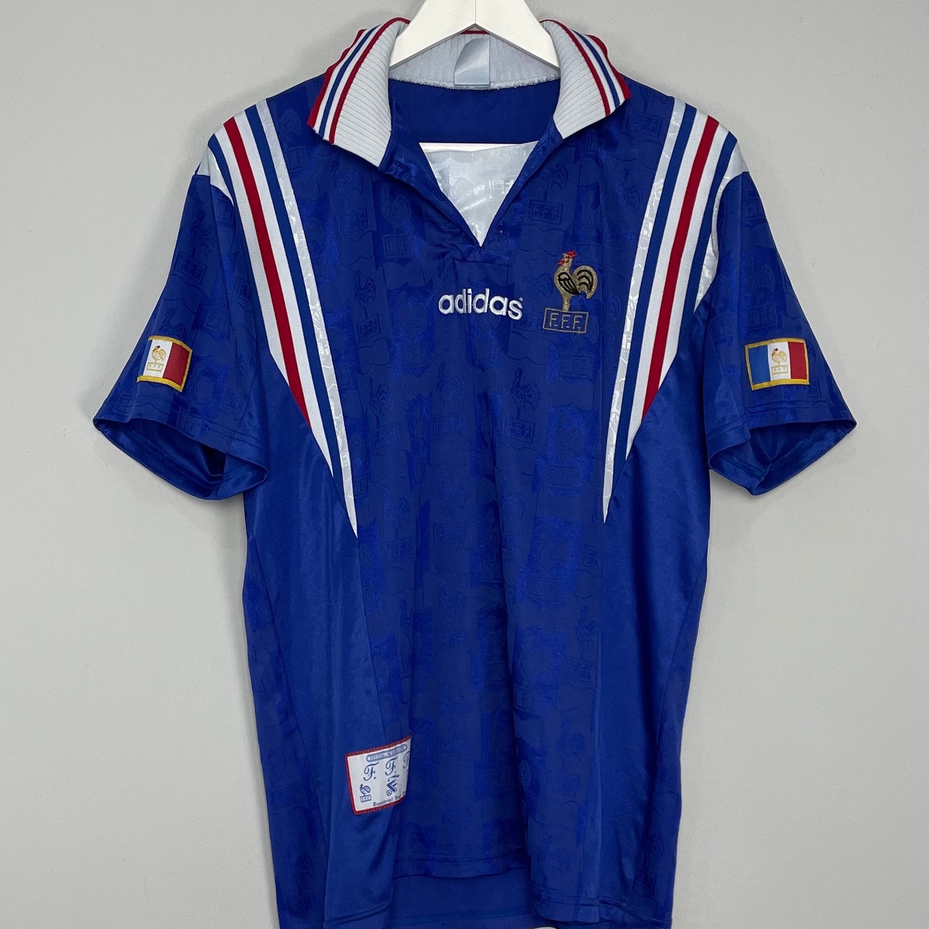 Shop 1996/98 FRANCE HOME SHIRT (L) ADIDAS, classic football shirts, vintage football shirts & retro soccer jerseys at Cult Kits