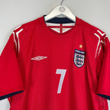 Shop 2004/06 ENGLAND BECKHAM #7 AWAY SHIRT (XL) UMBRO, classic football shirts, vintage football shirts & retro soccer jerseys at Cult Kits