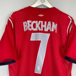 Shop 2004/06 ENGLAND BECKHAM #7 AWAY SHIRT (XL) UMBRO, classic football shirts, vintage football shirts & retro soccer jerseys at Cult Kits