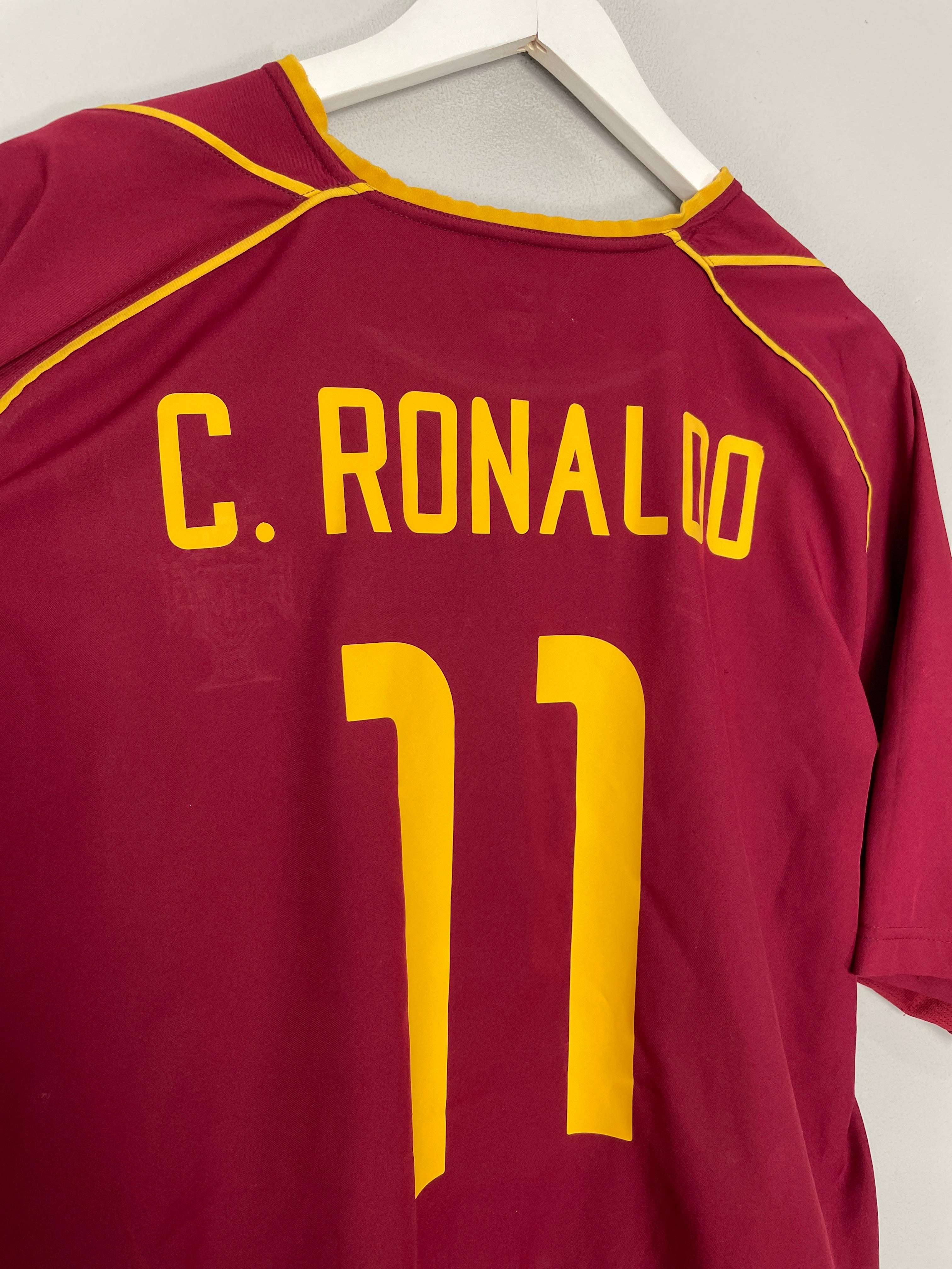 Shop 2002/04 PORTUGAL RONALDO #11 HOME SHIRT (XL) NIKE, classic football shirts, vintage football shirts & retro soccer jerseys at Cult Kits