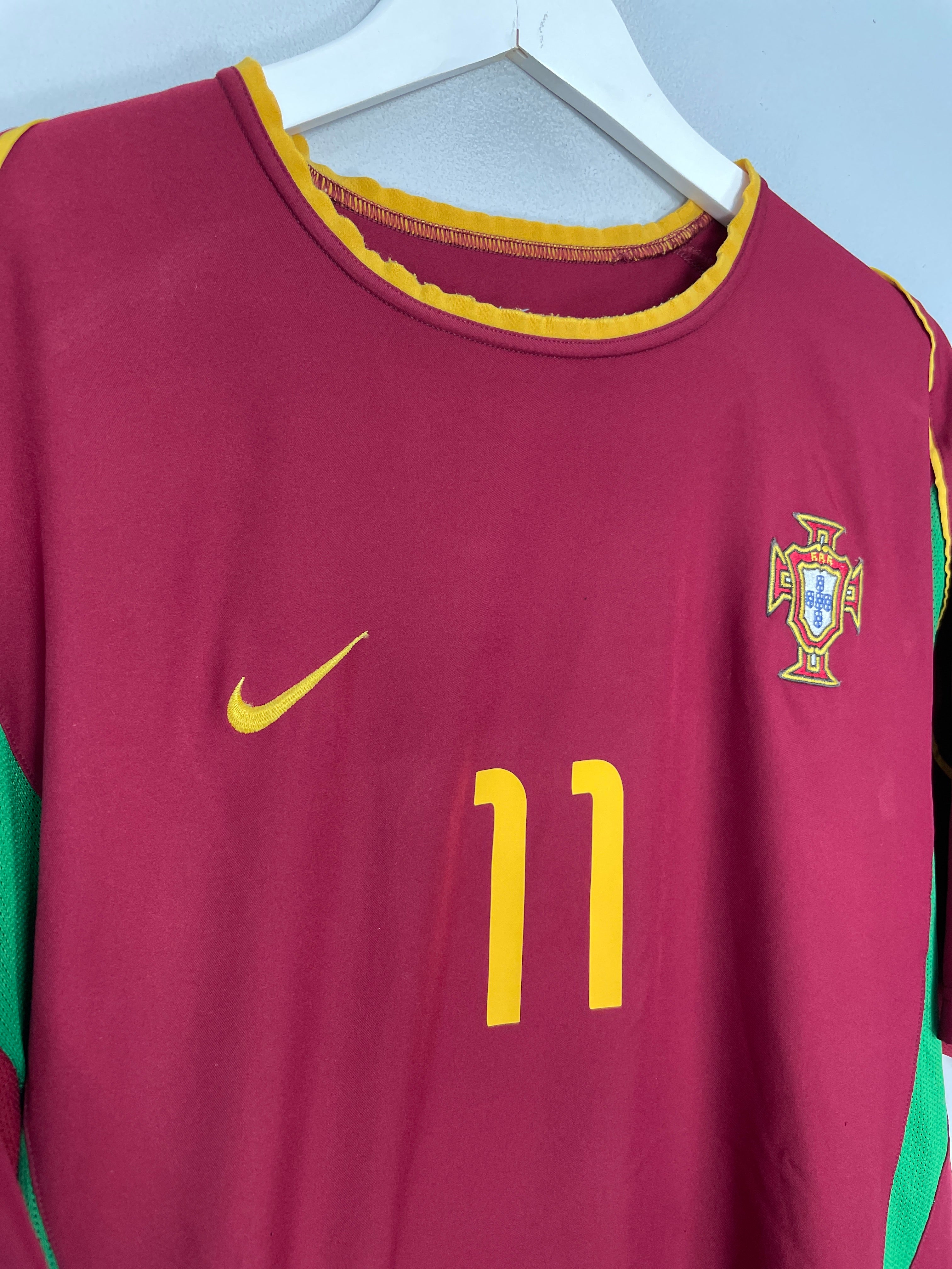 Shop 2002/04 PORTUGAL RONALDO #11 HOME SHIRT (XL) NIKE, classic football shirts, vintage football shirts & retro soccer jerseys at Cult Kits