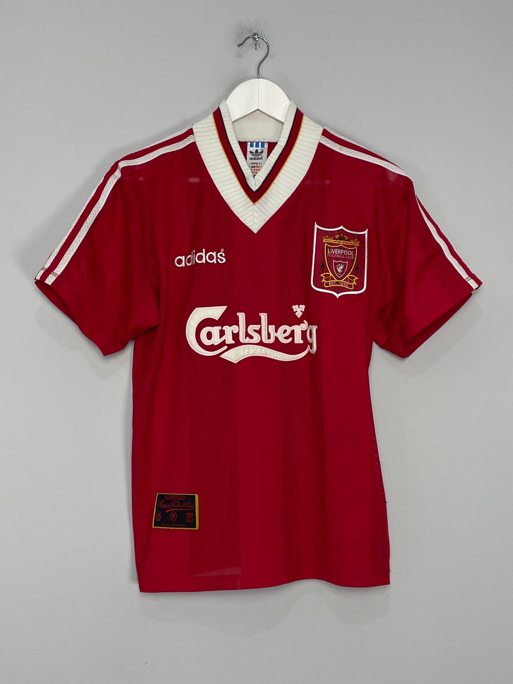 Shop 1995/96 LIVERPOOL HOME SHIRT (S) ADIDAS, classic football shirts, vintage football shirts & retro soccer jerseys at Cult Kits