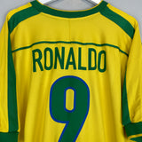 1998/00 BRAZIL RONALDO #9 HOME SHIRT (XL) NIKE