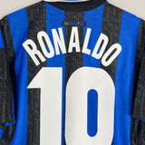 1997/98 INTER MILAN RONALDO #10 HOME SHIRT (L) UMBRO
