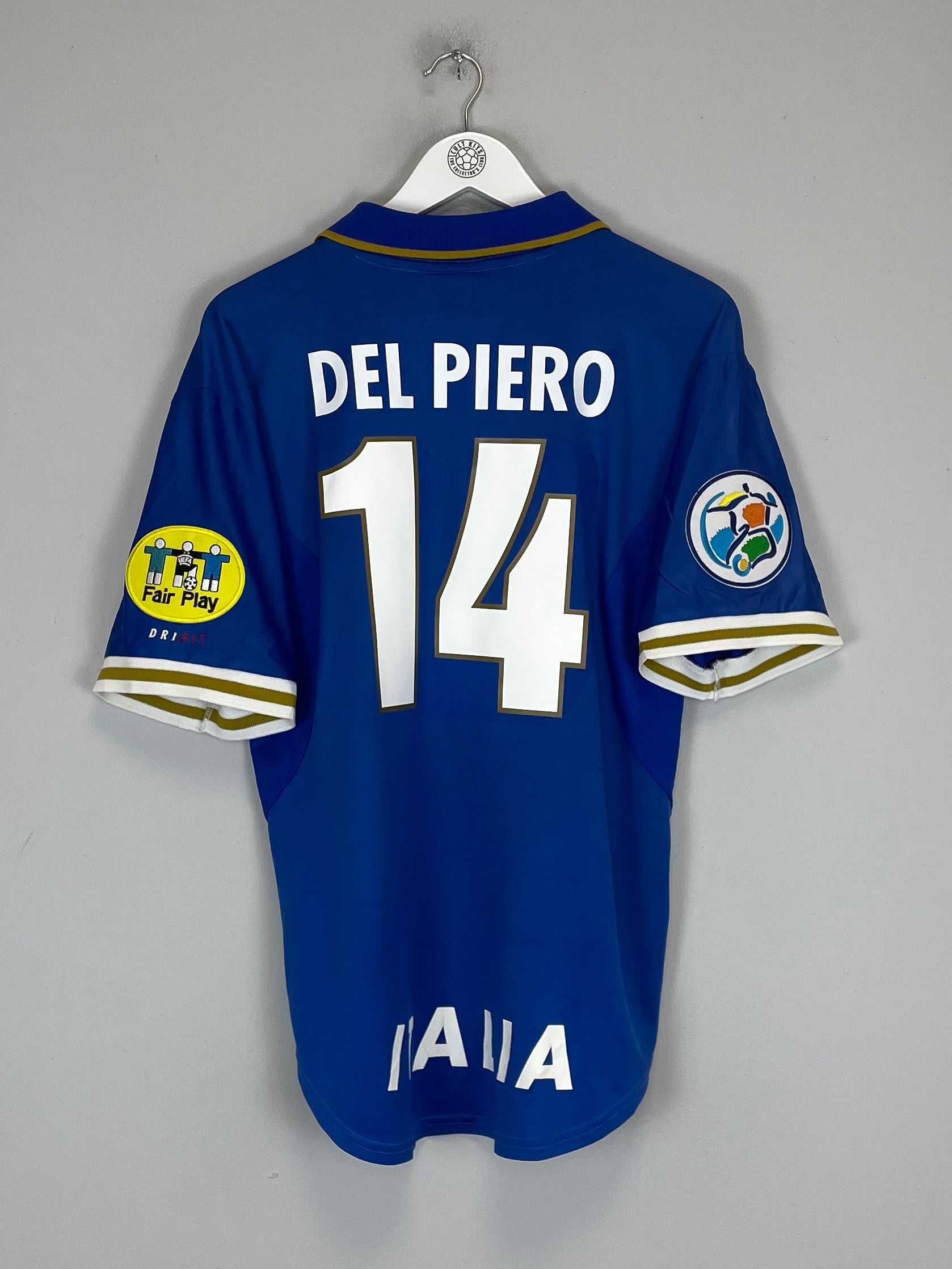 Shop 1996/97 ITALY DEL PIERO #14 HOME SHIRT (L) NIKE, classic football shirts, vintage football shirts & retro soccer jerseys at Cult Kits
