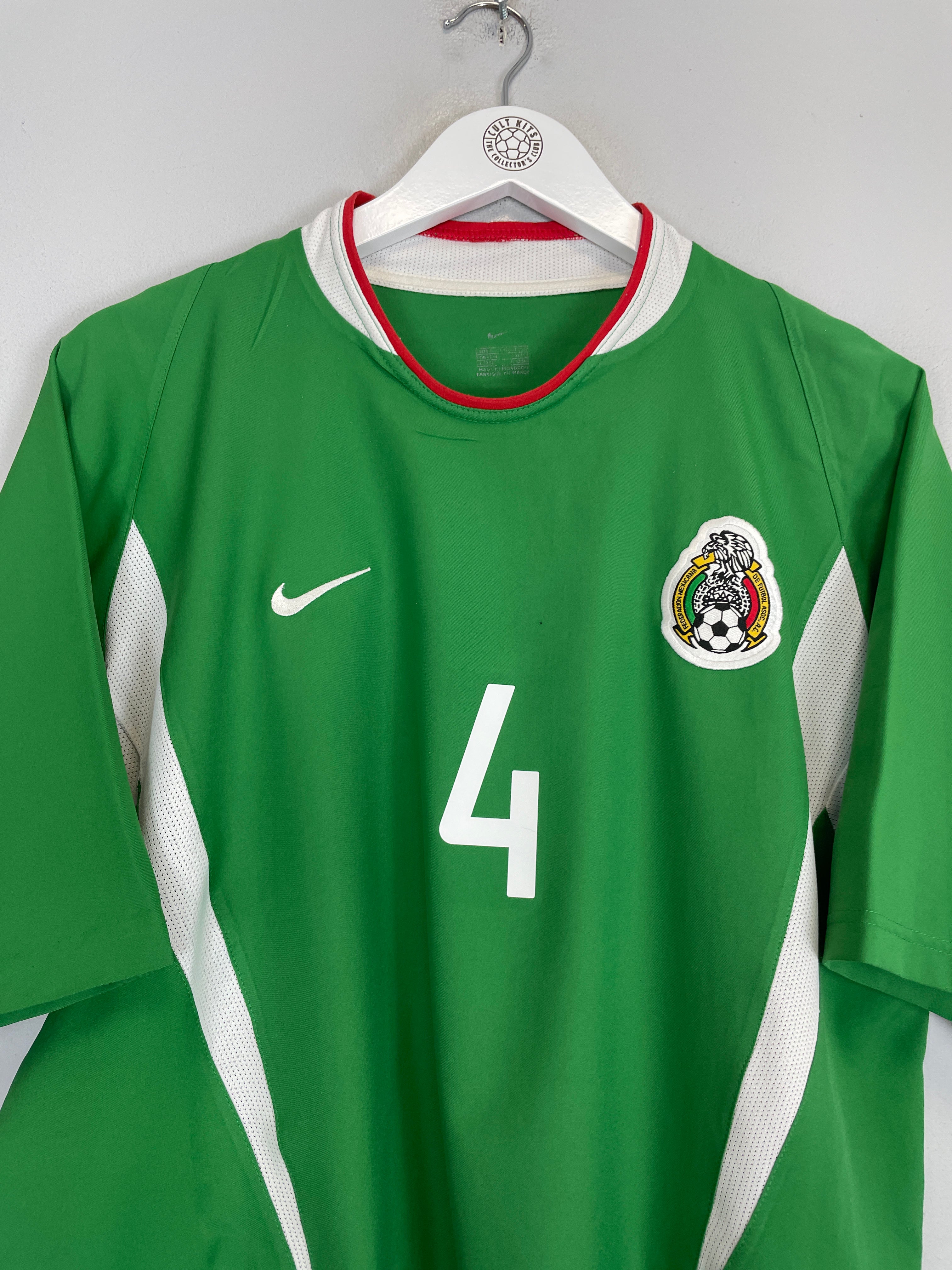 Shop 2003/04 MEXICO R.MARQUEZ #4 HOME SHIRT (L) NIKE, classic football shirts, vintage football shirts & retro soccer jerseys at Cult Kits