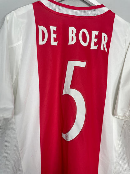 2004/05 AJAX DE BOER #5 HOME SHIRT (L) ADIDAS