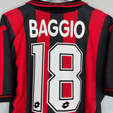 1997/98 AC MILAN BAGGIO #18 HOME SHIRT (M) LOTTO BASIC
