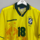 1994/97 BRAZIL RONALDINHO #18 HOME SHIRT (M) UMBRO