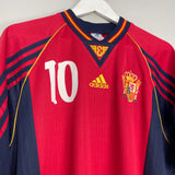 1998/00 SPAIN RAUL #10 HOME SHIRT (M) ADIDAS