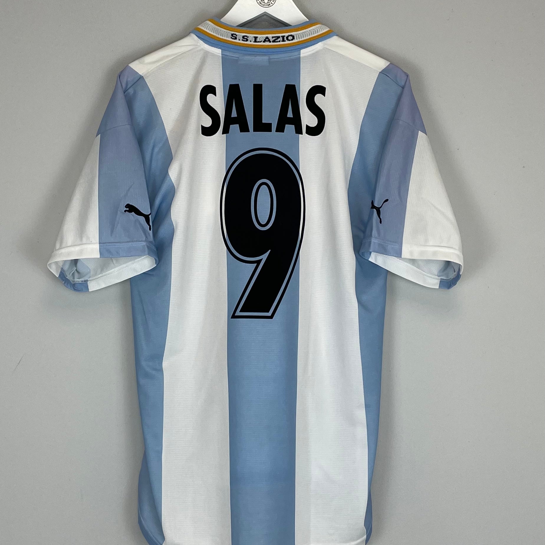 Shop 1999/00 LAZIO SALAS #9 HOME SHIRT (M) PUMA, classic football shirts, vintage football shirts & retro soccer jerseys at Cult Kits