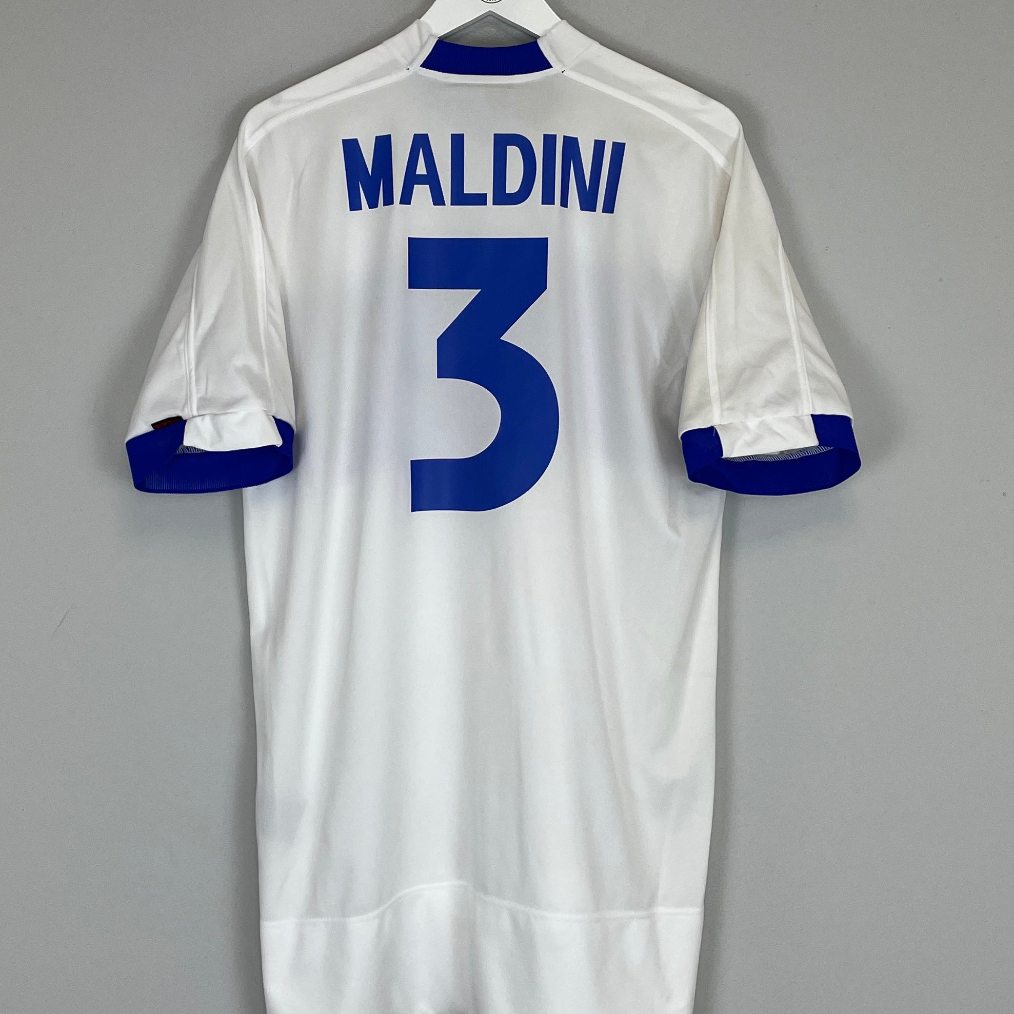 Shop 1999 ITALY MALDINI #3 AWAY SHIRT (L) KAPPA, classic football shirts, vintage football shirts & retro soccer jerseys at Cult Kits