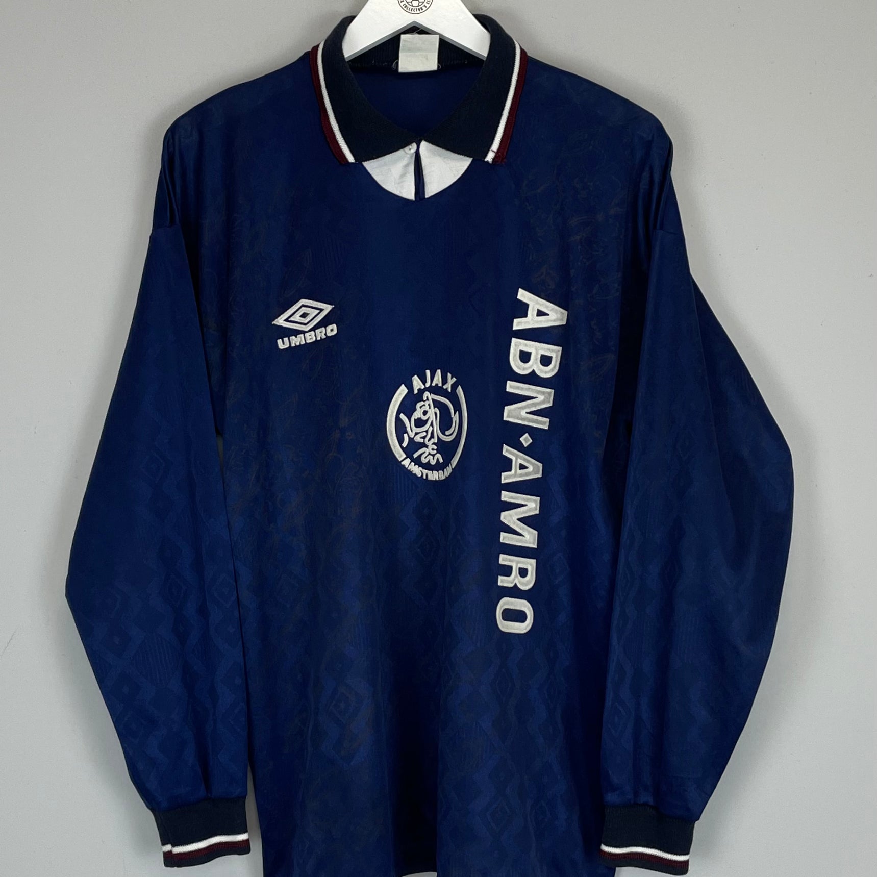 Shop 1994/95 AJAX L/S *PROTOTYPE* AWAY SHIRT (L) UMBRO, classic football shirts, vintage football shirts & retro soccer jerseys at Cult Kits