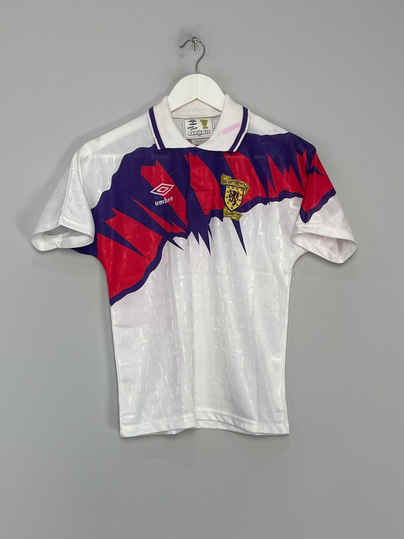 Shop 1991/93 SCOTLAND AWAY SHIRT (L.KIDS) UMBRO, classic football shirts, vintage football shirts & retro soccer jerseys at Cult Kits