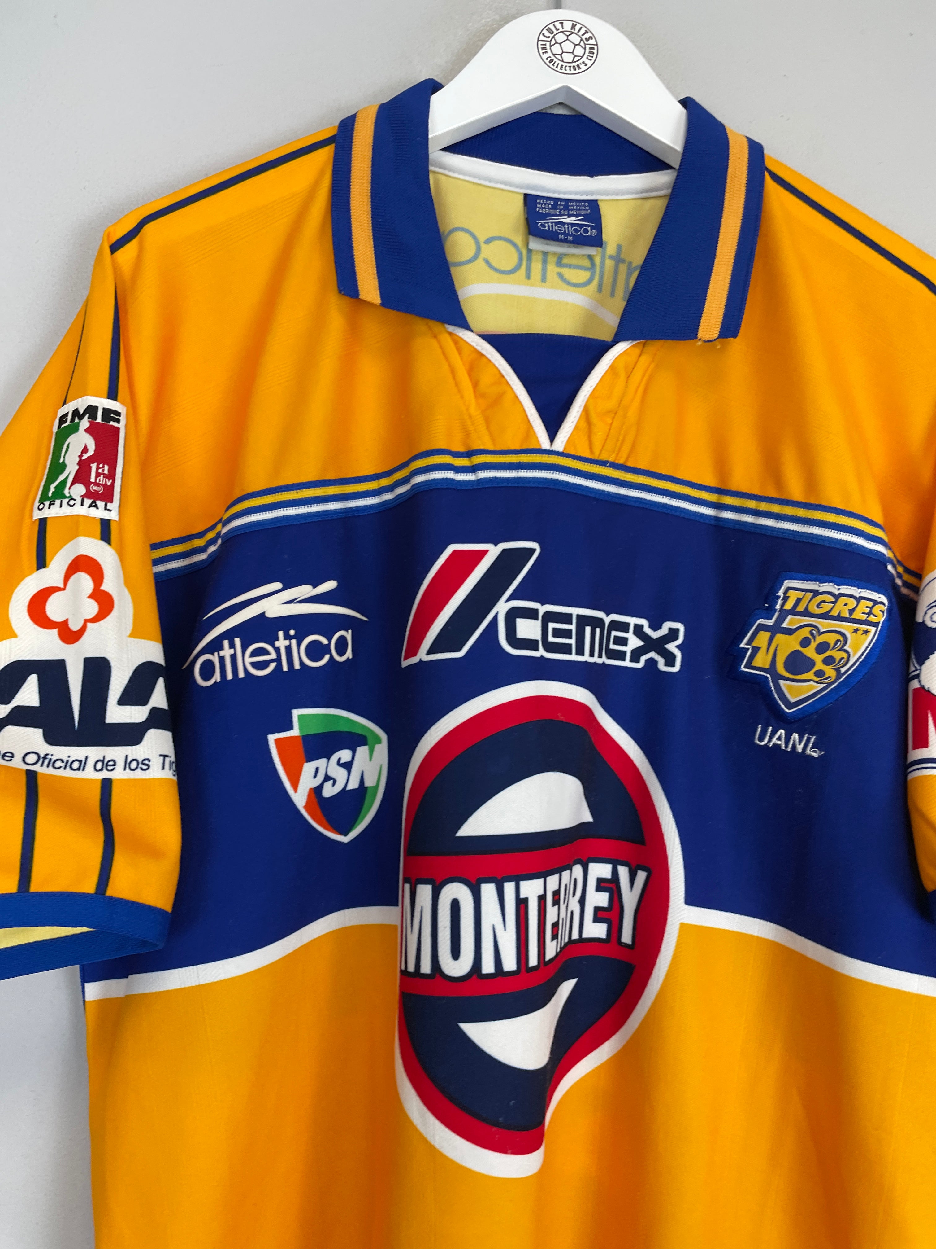 Shop 2000/01 TIGRES HOME SHIRT (M) ATLETICA, classic football shirts, vintage football shirts & retro soccer jerseys at Cult Kits