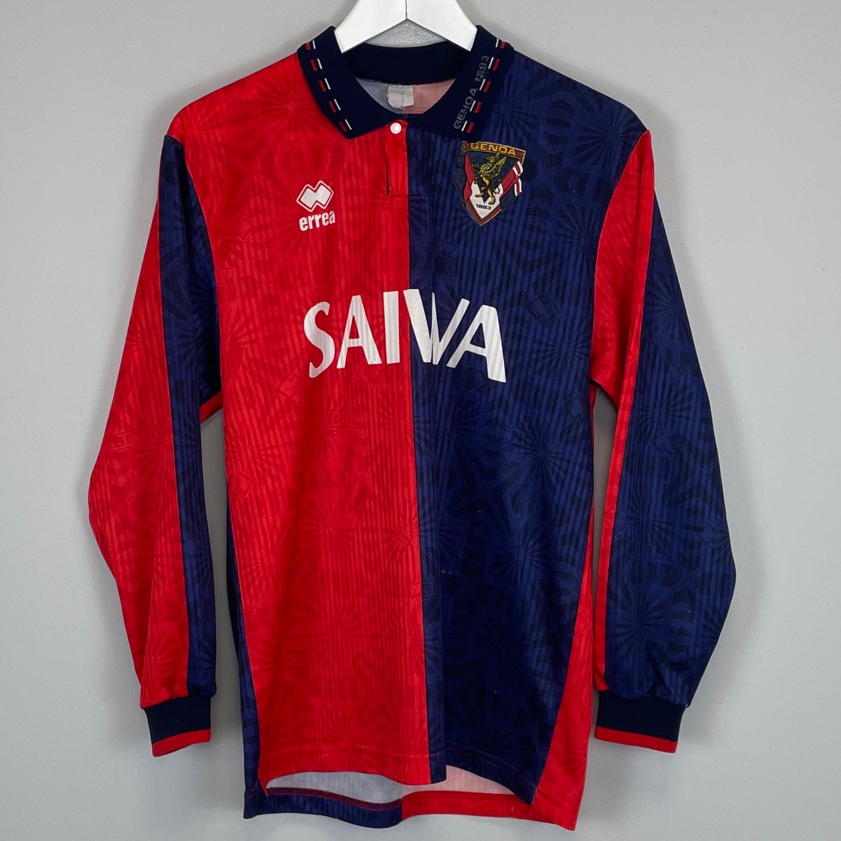 Shop 1992/93 GENOA L/S HOME SHIRT (M) ERREA, classic football shirts, vintage football shirts & retro soccer jerseys at Cult Kits
