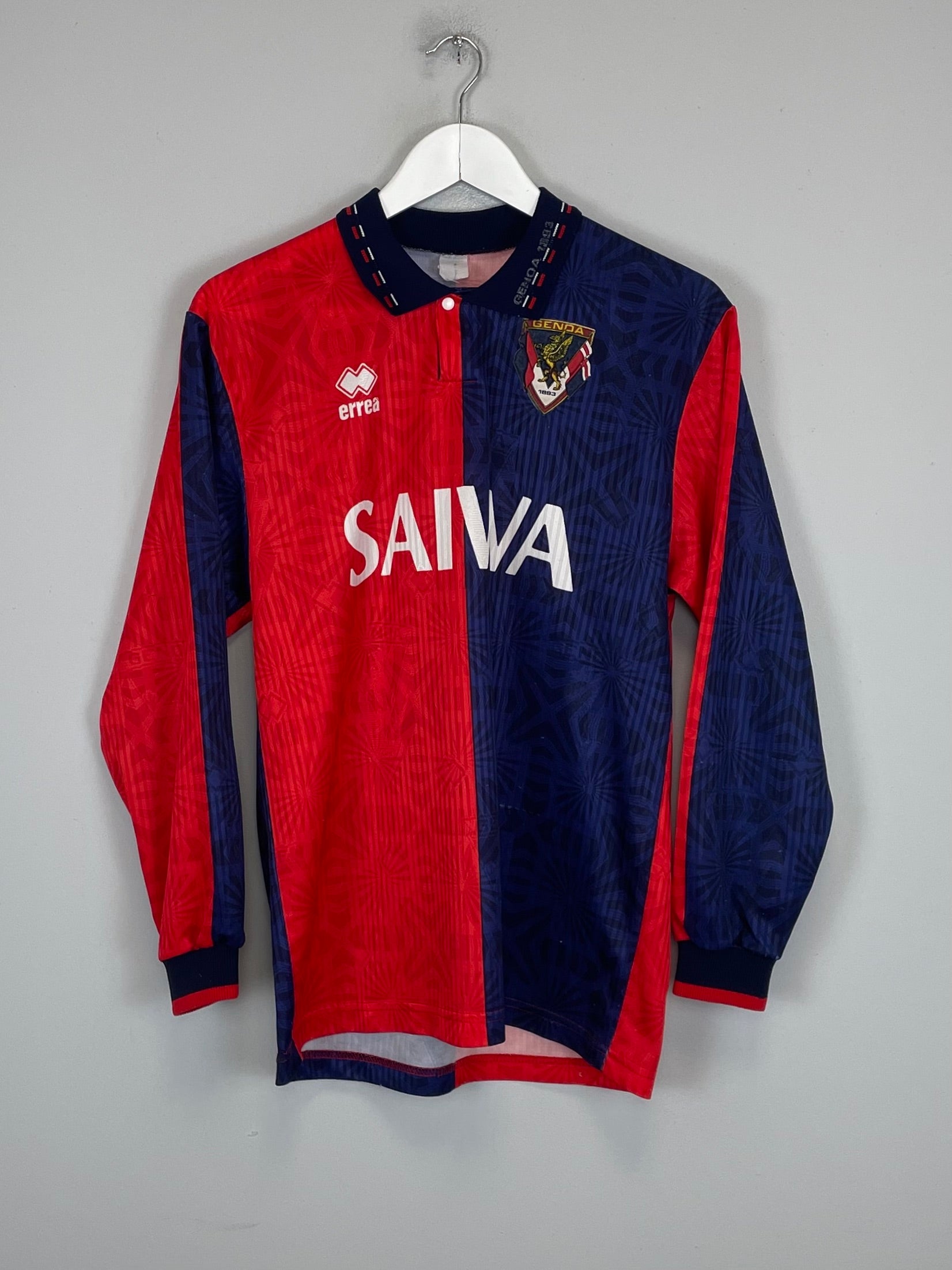 Shop 1992/93 GENOA L/S HOME SHIRT (M) ERREA, classic football shirts, vintage football shirts & retro soccer jerseys at Cult Kits