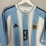 Shop 2004/05 ARGENTINA RIQUELME #8 HOME SHIRT (L) ADIDAS, classic football shirts, vintage football shirts & retro soccer jerseys at Cult Kits