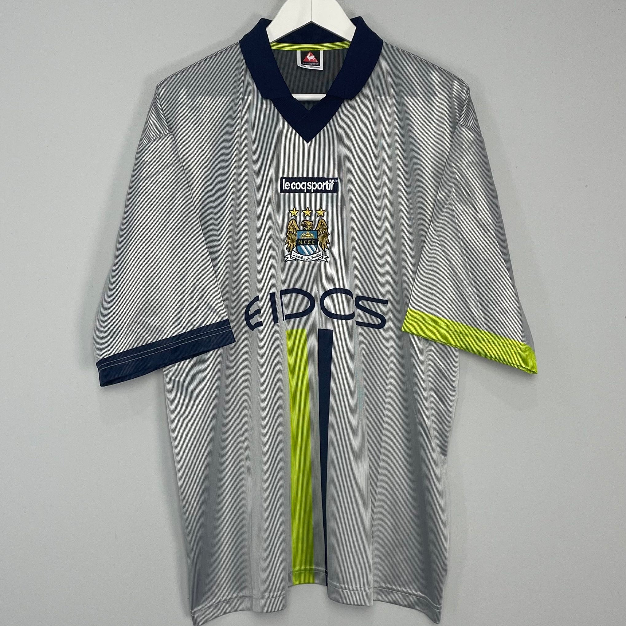 Shop 2000/02 MANCHESTER CITY AWAY SHIRT (XXL) LE COQ, classic football shirts, vintage football shirts & retro soccer jerseys at Cult Kits