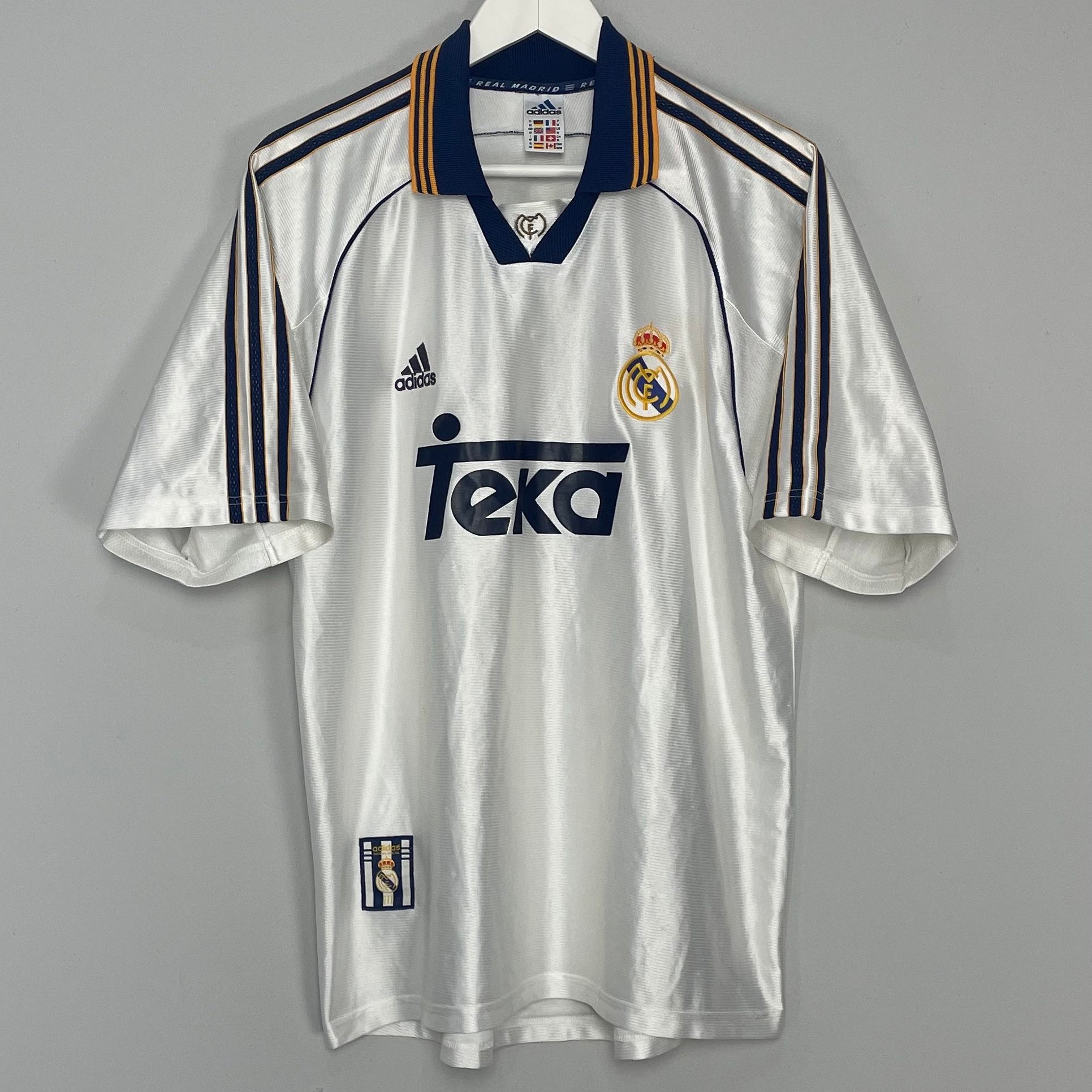 Shop 1998/00 REAL MADRID HOME SHIRT (M) ADIDAS, classic football shirts, vintage football shirts & retro soccer jerseys at Cult Kits