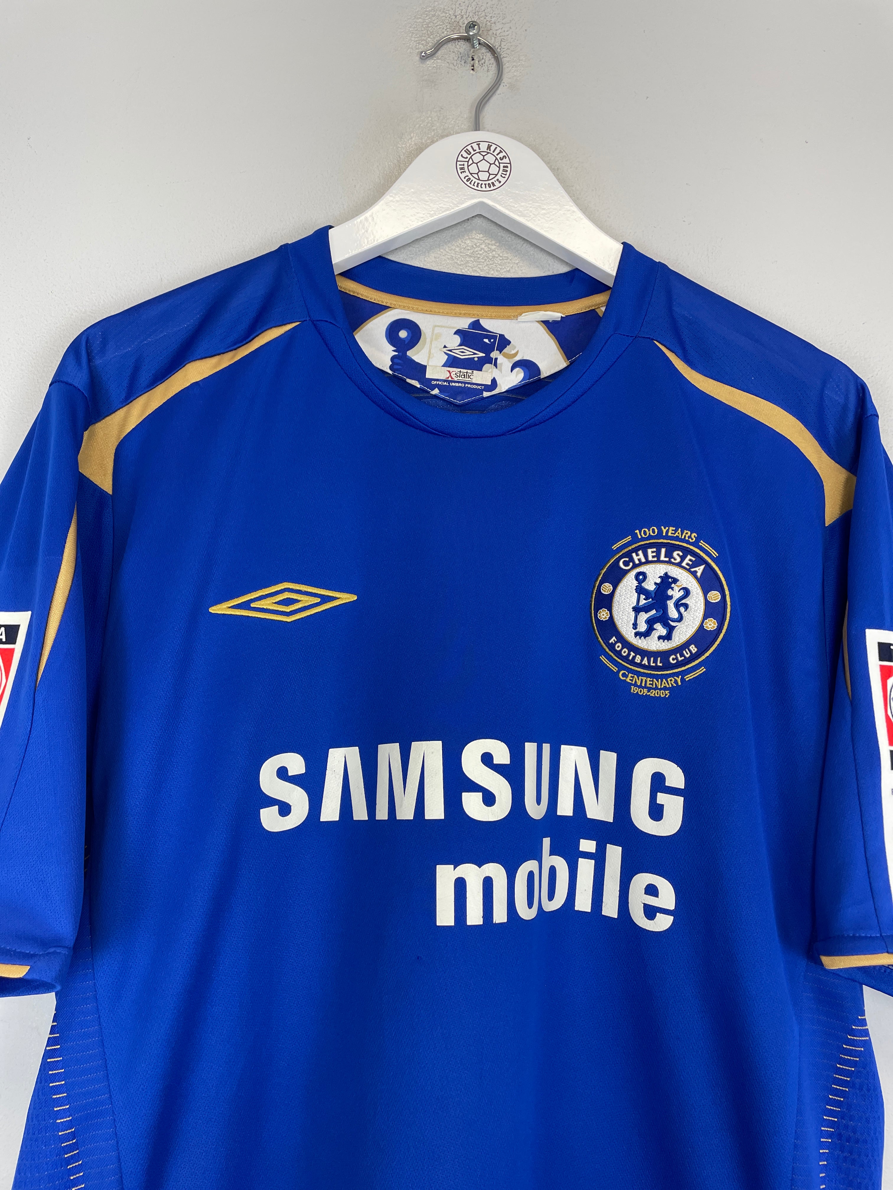 Shop 2005/06 CHELSEA DROGBA #15 *CENTENARY* HOME SHIRT (XL) UMBRO, classic football shirts, vintage football shirts & retro soccer jerseys at Cult Kits