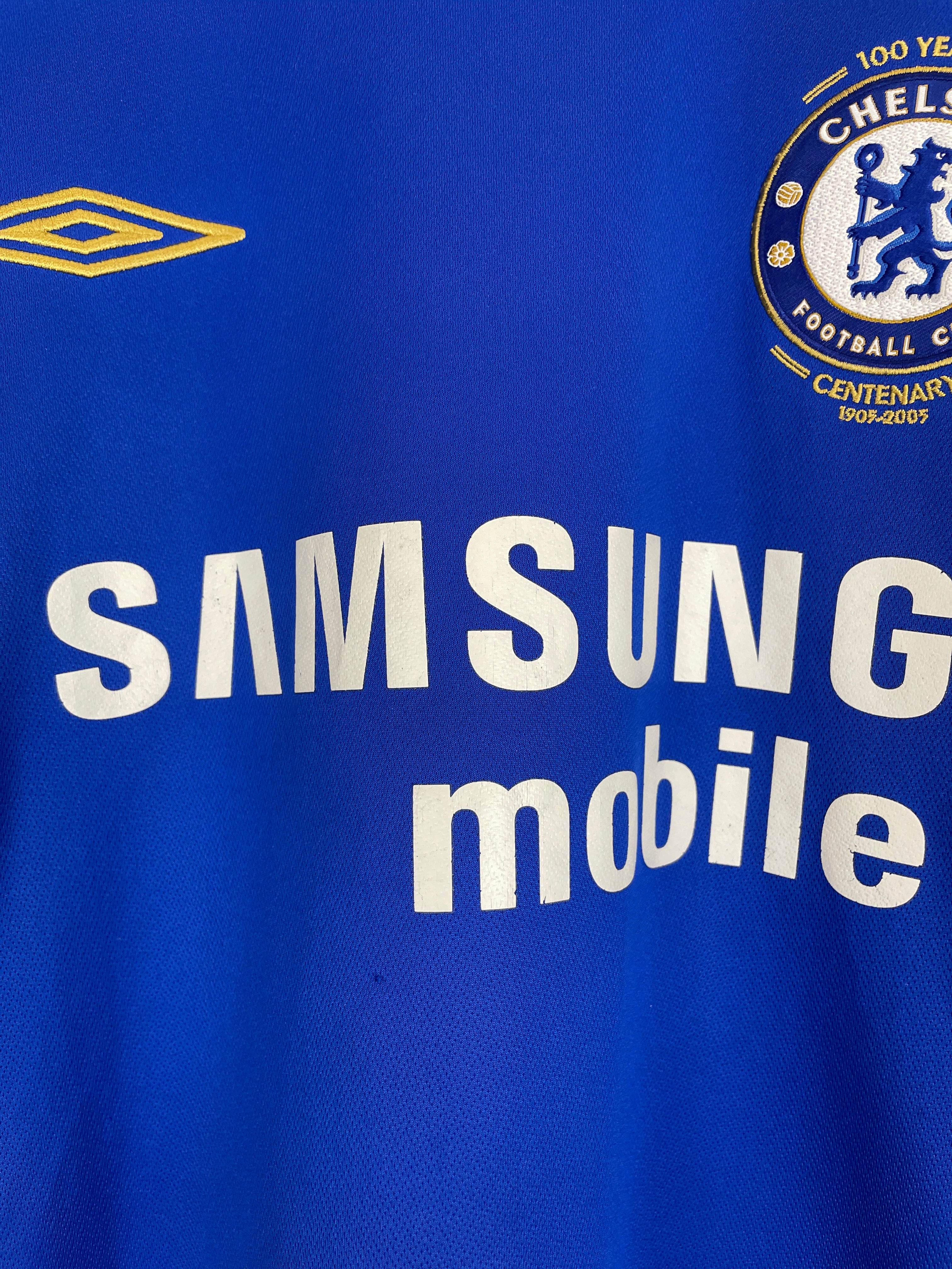 Shop 2005/06 CHELSEA DROGBA #15 *CENTENARY* HOME SHIRT (XL) UMBRO, classic football shirts, vintage football shirts & retro soccer jerseys at Cult Kits