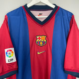 Shop 1998/99 BARCELONA HOME SHIRT (XXL) NIKE, classic football shirts, vintage football shirts & retro soccer jerseys at Cult Kits