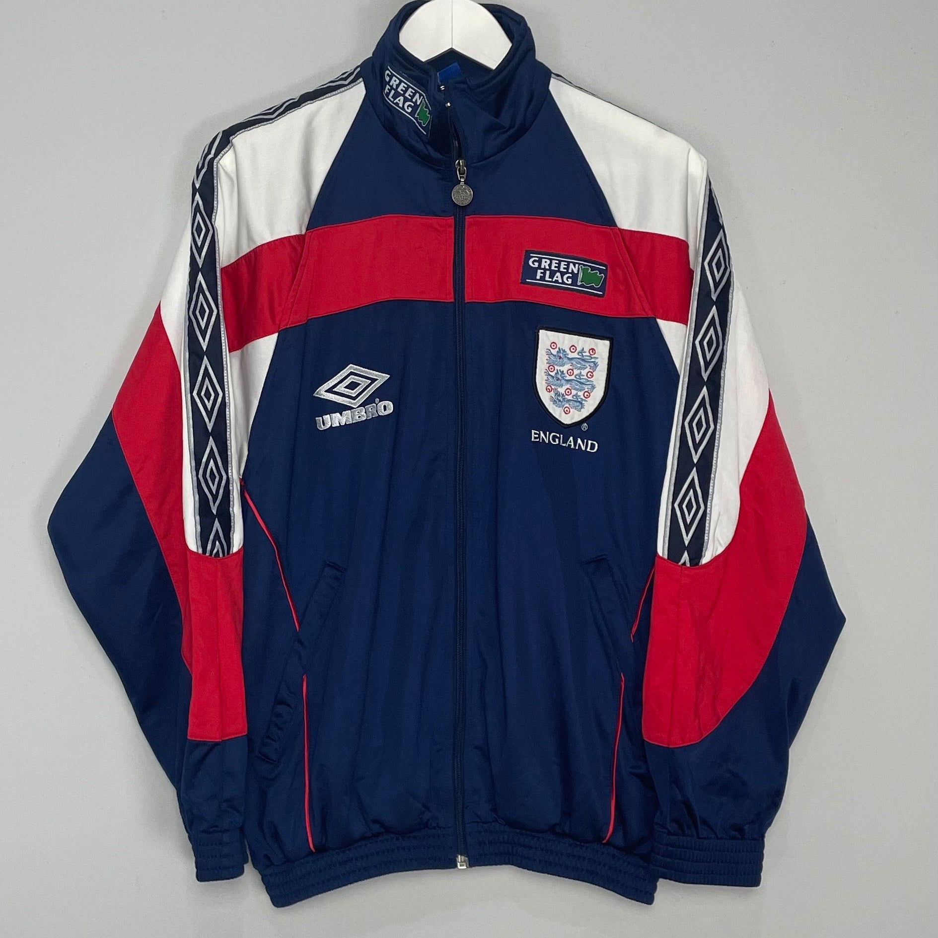Shop 1994/96 ENGLAND TRACKSUIT TOP (S) UMBRO, classic football shirts, vintage football shirts & retro soccer jerseys at Cult Kits
