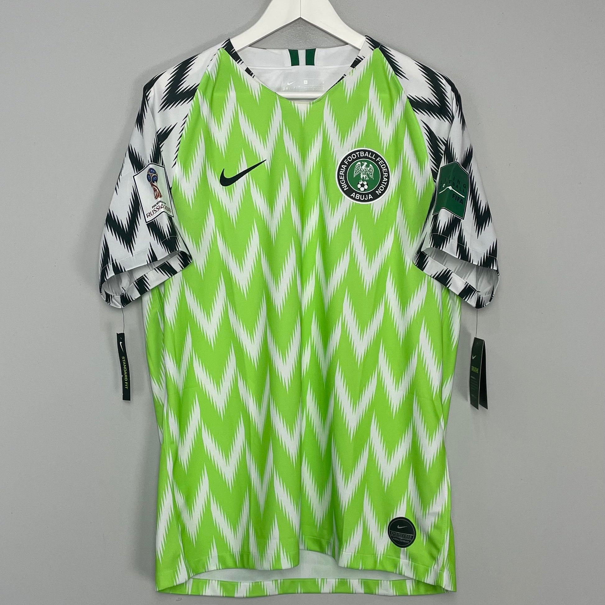 Shop 2018/19 NIGERIA *BNWT* HOME SHIRT (L) NIKE, classic football shirts, vintage football shirts & retro soccer jerseys at Cult Kits