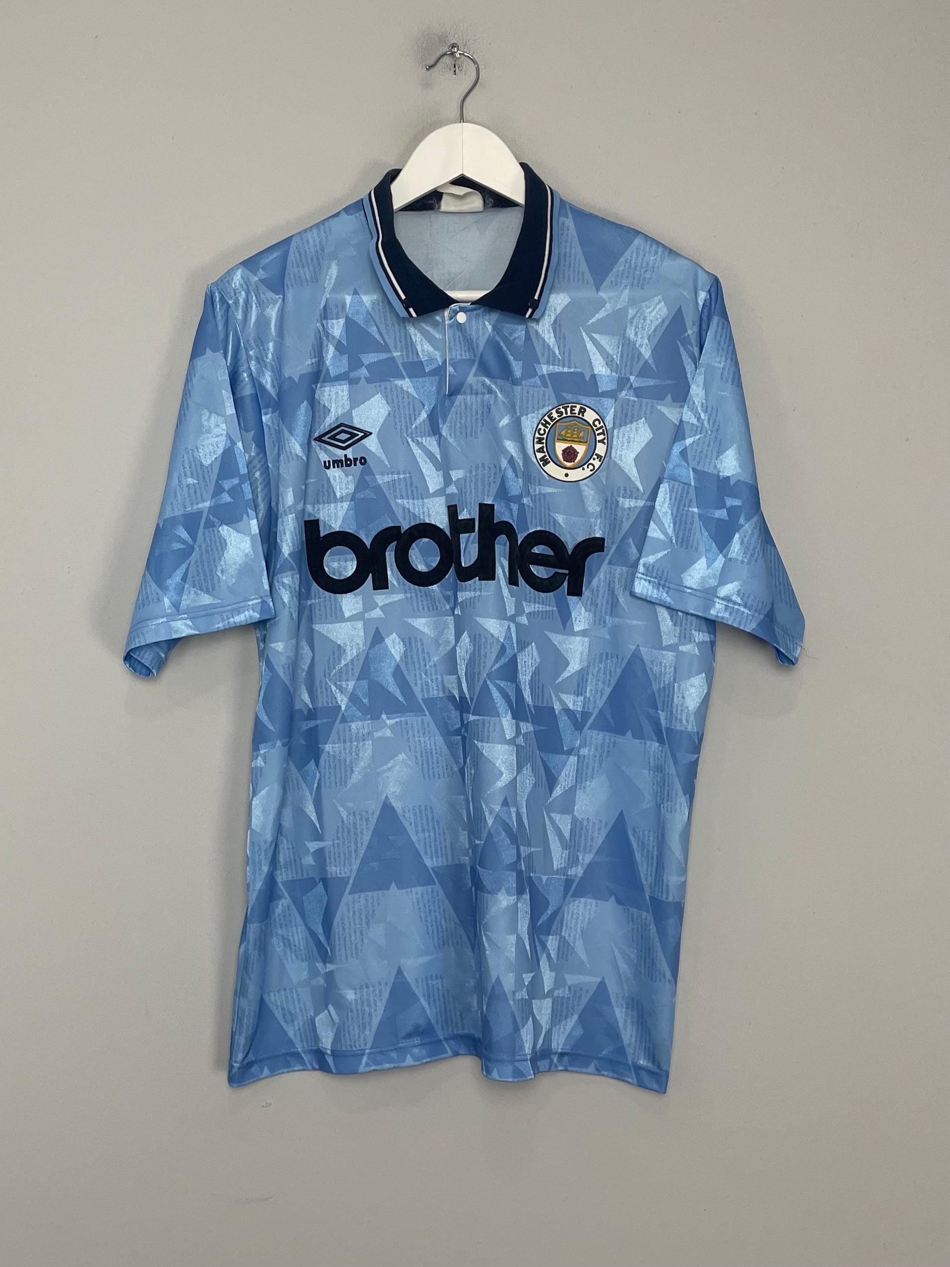 Shop 1989/91 MANCHESTER CITY HOME SHIRT (L) UMBRO, classic football shirts, vintage football shirts & retro soccer jerseys at Cult Kits