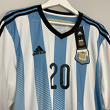 2013/15 ARGENTINA AGUERO #20 *BNWT* HOME SHIRT (XL) ADIDAS