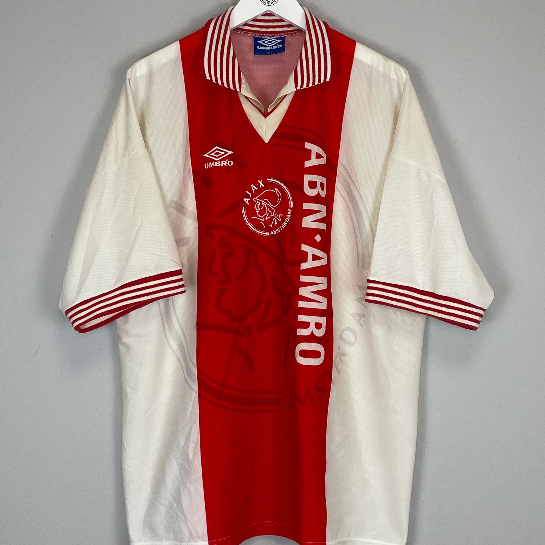 Shop 1995/96 AJAX HOME SHIRT (XXL) UMBRO, classic football shirts, vintage football shirts & retro soccer jerseys at Cult Kits