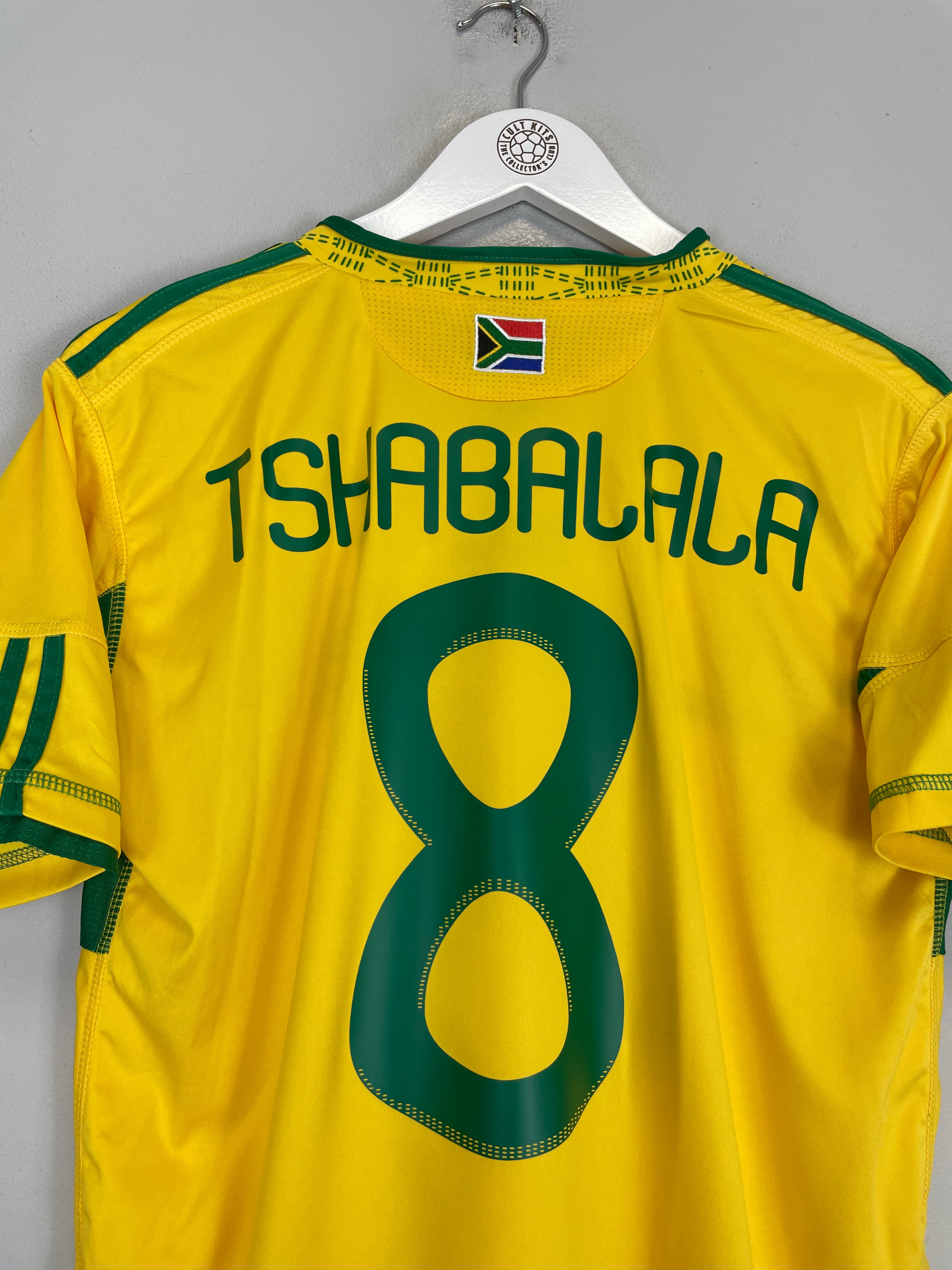 Shop 2010 SOUTH AFRICA TSHABALALA #8 HOME SHIRT (XL) ADIDAS, classic football shirts, vintage football shirts & retro soccer jerseys at Cult Kits