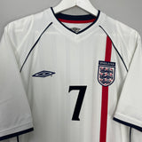 Shop 2001/03 ENGLAND BECKHAM #7 HOME SHIRT (XL) UMBRO, classic football shirts, vintage football shirts & retro soccer jerseys at Cult Kits