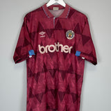 1990/92 MANCHESTER CITY AWAY SHIRT (L) UMBRO