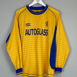 2000/01 CHELSEA ZOLA #25 L/S AWAY SHIRT (L) UMBRO