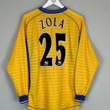 2000/01 CHELSEA ZOLA #25 L/S AWAY SHIRT (L) UMBRO