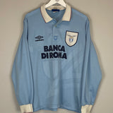 1993/95 LAZIO #10 L/S HOME SHIRT (L) UMBRO