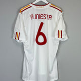 2011 SPAIN A.INIESTA #6 AWAY SHIRT (XL) ADIDAS