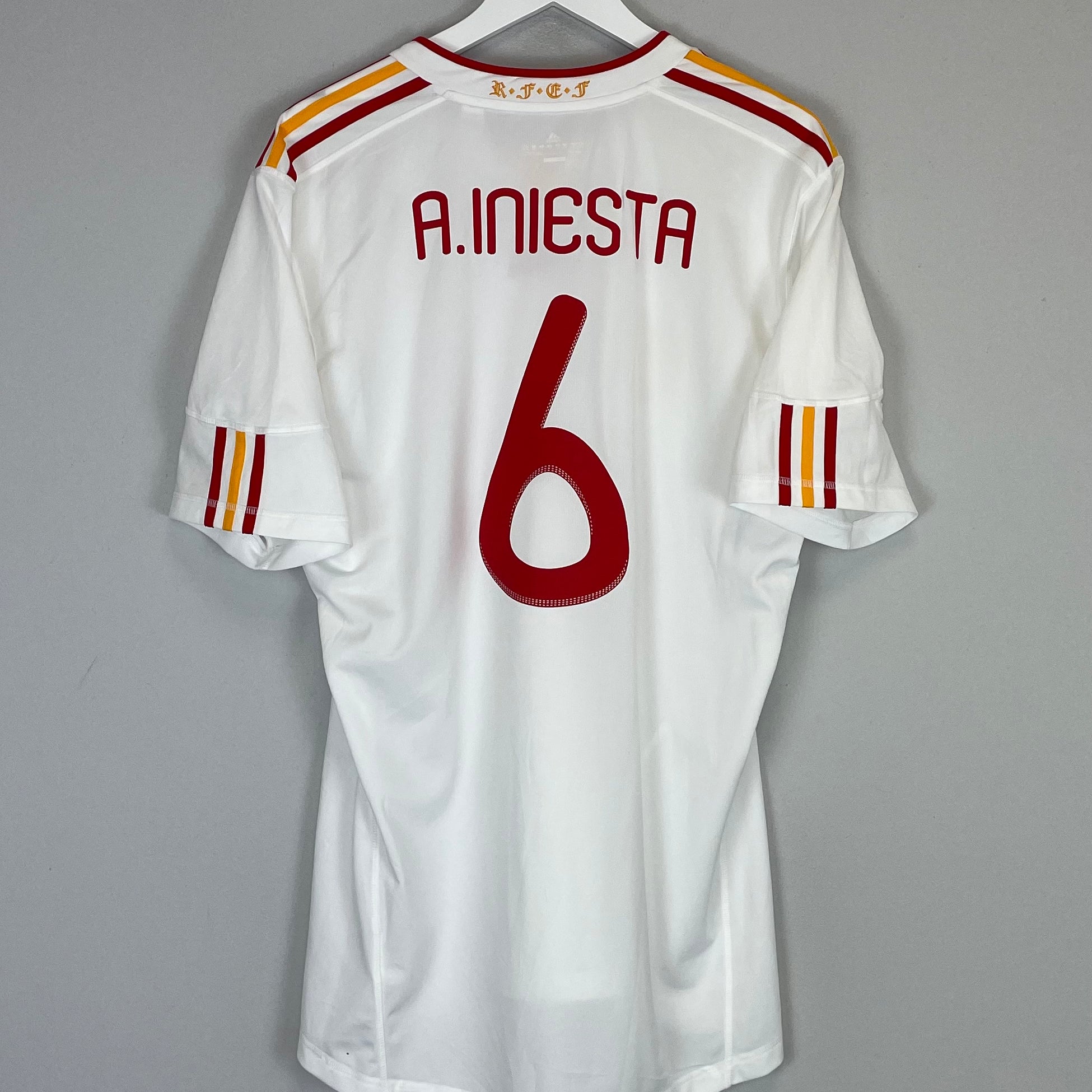 Shop 2011 SPAIN A.INIESTA #6 AWAY SHIRT (XL) ADIDAS, classic football shirts, vintage football shirts & retro soccer jerseys at Cult Kits