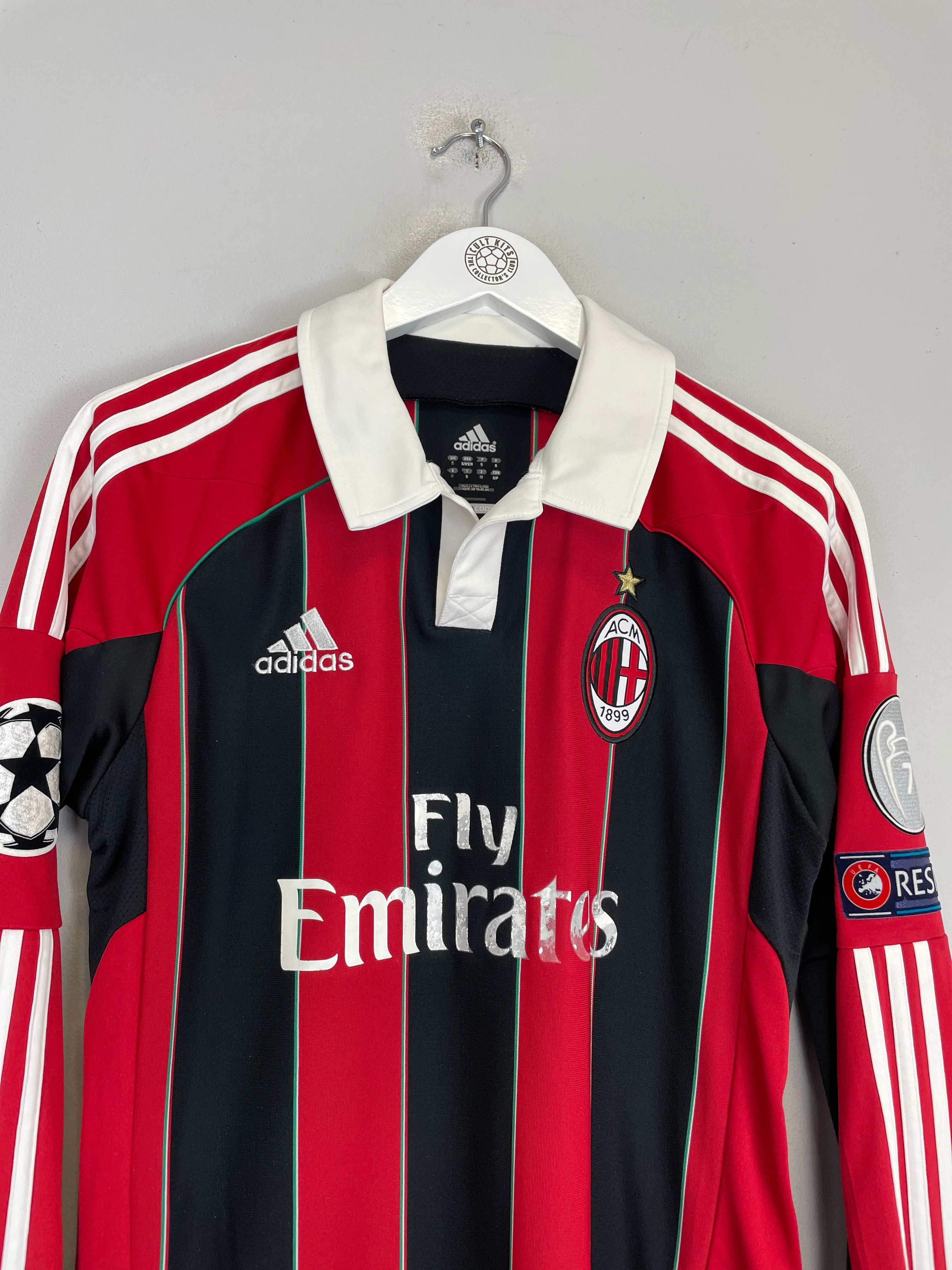 Shop 2012/13 AC MILAN L/S C/L HOME SHIRT (S) ADIDAS, classic football shirts, vintage football shirts & retro soccer jerseys at Cult Kits