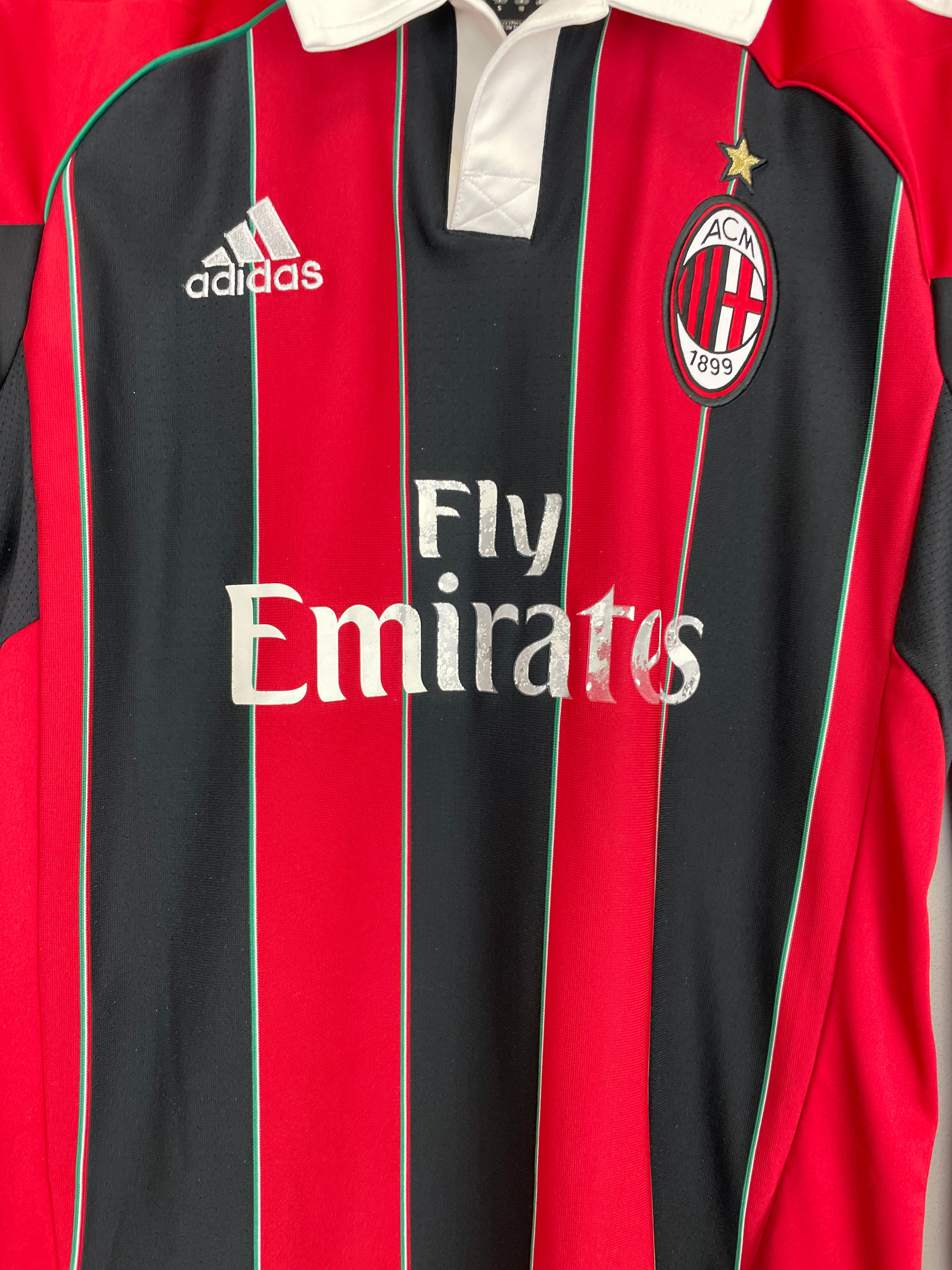 Shop 2012/13 AC MILAN L/S C/L HOME SHIRT (S) ADIDAS, classic football shirts, vintage football shirts & retro soccer jerseys at Cult Kits