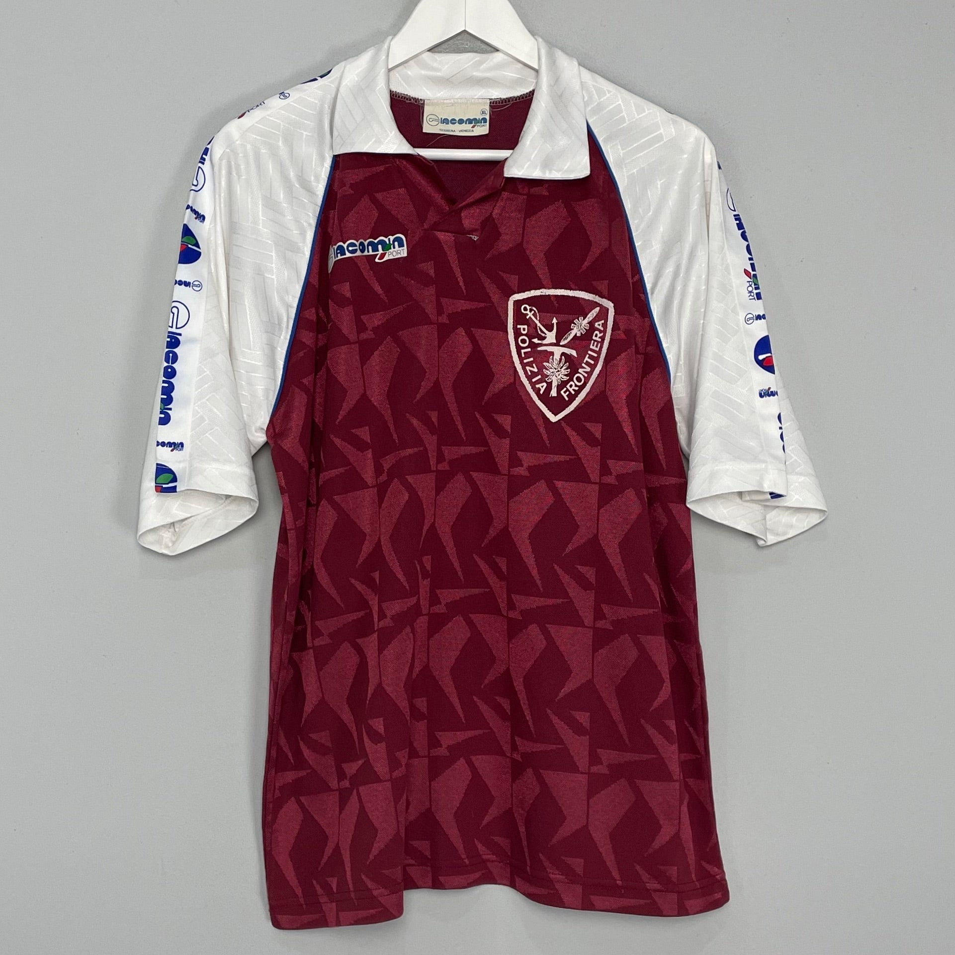 Shop 1992/93 POLIZIA FRONTIERA SCARPINI #3 HOME SHIRT (XL) GIACOMIN SPORT, classic football shirts, vintage football shirts & retro soccer jerseys at Cult Kits
